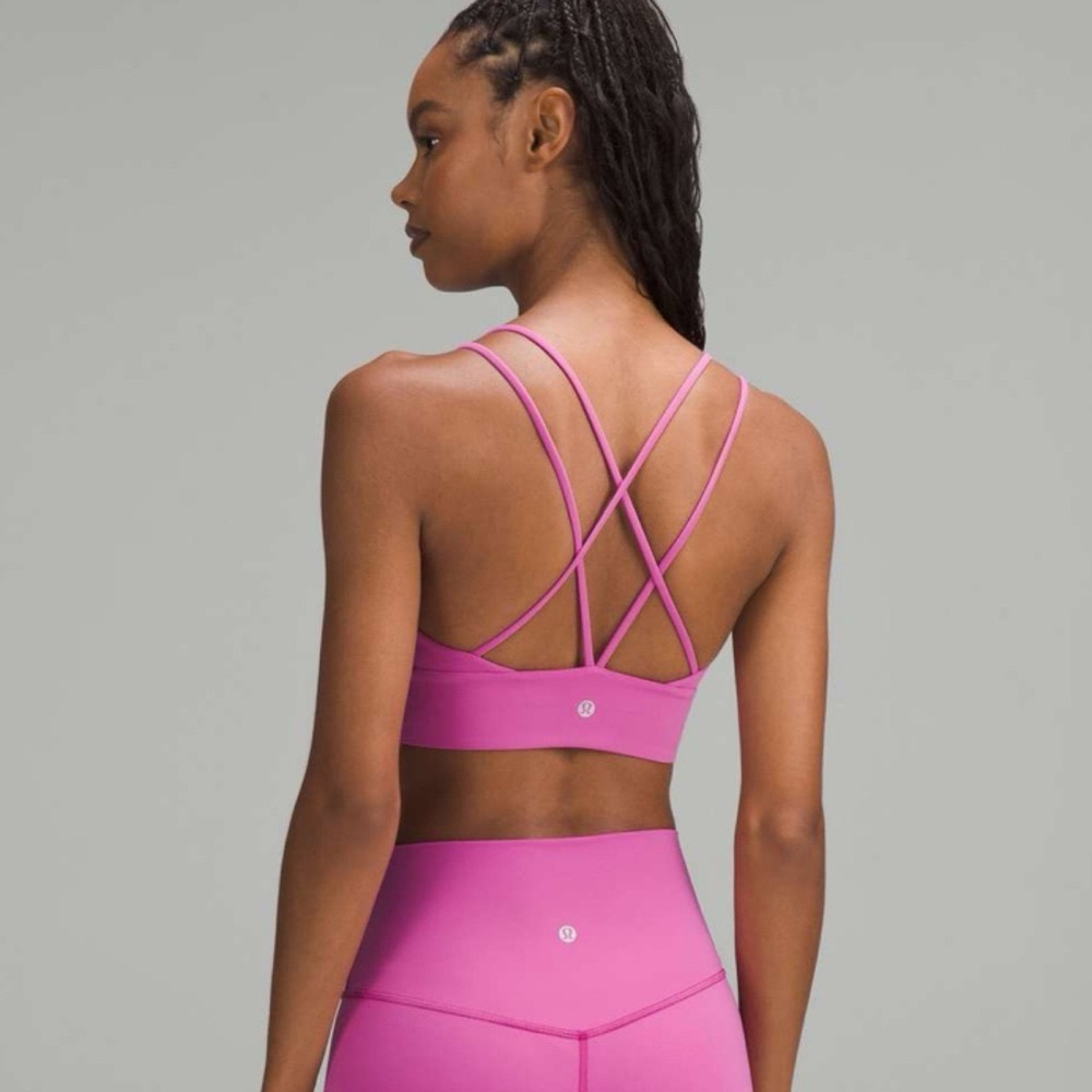 NWT Lululemon Nulu Strappy V-Neck Yoga Bra Sports Bra Pow Pink Tone 8 - Picture 2 of 7